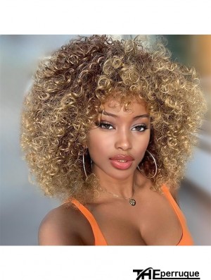 Boucles blondes africaines boucles courtes perruque complète brune blonde mixte
