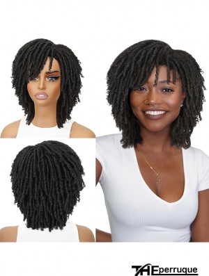 Noir hommes femmes court torsadé perruque Afrique boucles perruque synthétique