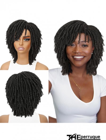 Noir hommes femmes court torsadé perruque Afrique boucles perruque synthétique