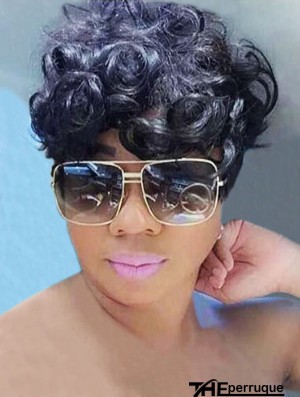 Perruques boucles courtes pour femmes noires perruques boucles courtes Pixie perruques boucles synthétiques noires perruques boucles courtes afro - américaines