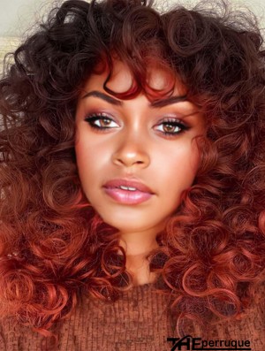 Perruque bouclée grandes perruques bouclées pour les femmes noires blanches 20 pouces cheveux synthétiques longs