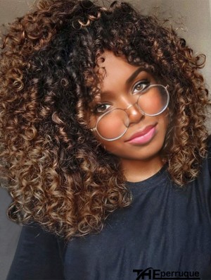 Perruque bouclée femme noire perruque bouclée africaine avec frange