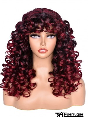 Perruque Afro Longue et Bouclée avec Frange pour Femmes Noires – Cheveux Synthétiques Volumineux et Rebondissants (Sans Colle) Idéale pour Cosplay et Usage Quotidien