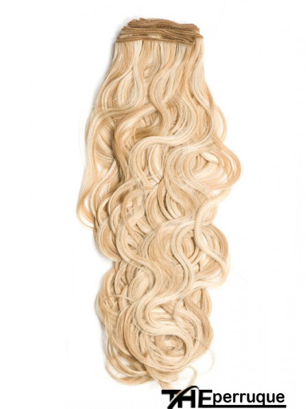 Extensions de trame élégantes blondes bouclées de cheveux humains Remy