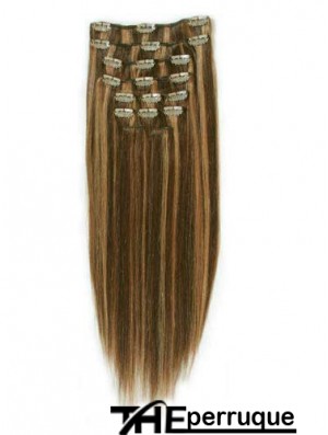 Agrafe droite de cheveux de Remy de Brown de mode dans des prolongements de cheveux