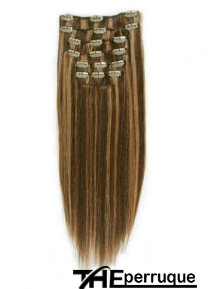 Agrafe droite de cheveux de Remy de Brown de mode dans des prolongements de cheveux