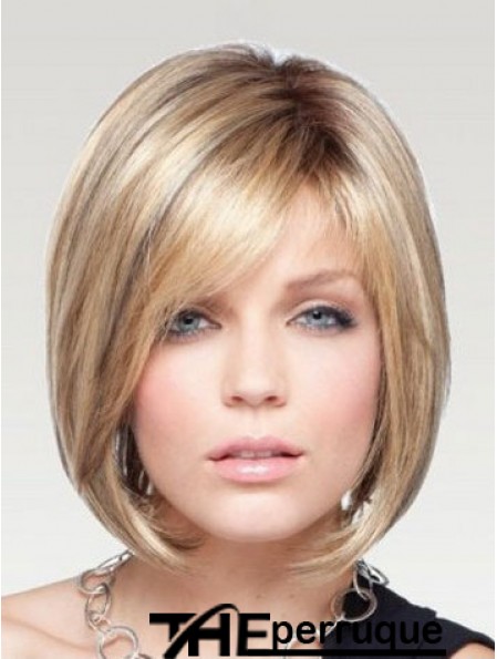 Bob perruques remy humain menton longueur blonde couleur droite style