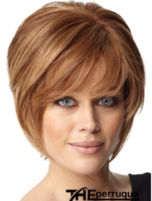 Coiffures Bob Courtes Remy Bobs Capless Humains Coupe Couleur Auburn