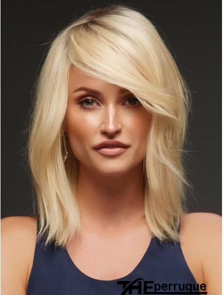Blonde Layered Wavy 14  inchAcheter des perruques de cheveux humains