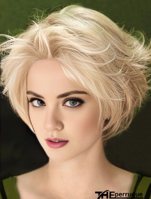 Perruque avant en dentelle naturelle de cheveux raides naturels remy couleur blonde