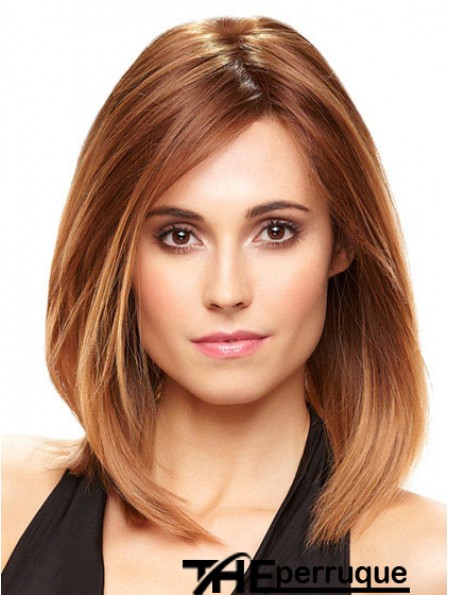 Perruque Bob courte avec longueur d'épaule monofilament Style droit Couleur Auburn
