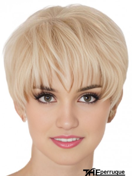 Topper mono de cheveux humains avec le monofilament coupe le style droit de courte longueur