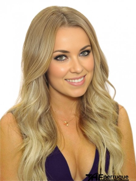 24 pouces Wavy Remy Blonde Humaine 100% Noué À La Main Monofilament Perruques UK