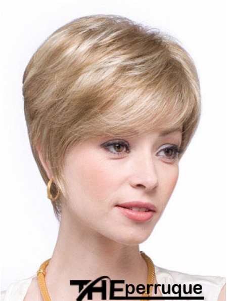 Perruques de cheveux humains blonds Couleur blonde Style droit en couches