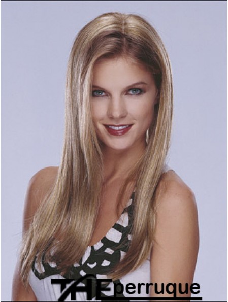 Perruque demi-blonde Lace Front longue longueur Style droit