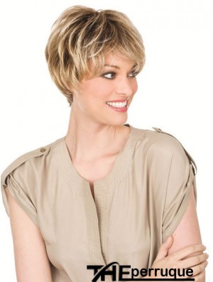 Perruques blondes de cheveux humains avec le style droit de longueur de menton avant de Lacr