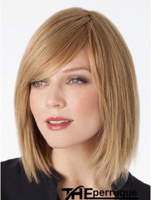 Lace Front épaule longueur droite blonde tendance Bob perruques