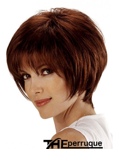 Perruques de cheveux humains Bob Remy Lace Front Longueur du menton Couleur Auburn