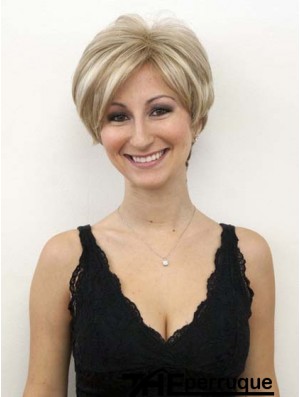 Perruques Blondes Avec Dentelle Avant Mono Style Ondulé Courte Longueur Bob Perruques de cheveux humains