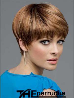 Brown Cropped Straight Boycuts Lace Front Wigs Cheap