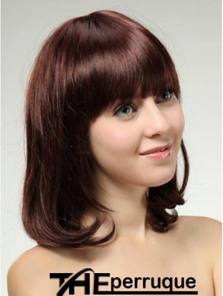 Perruques de Bob de longueur d'épaule avec le style droit Remy capless Auburn couleur