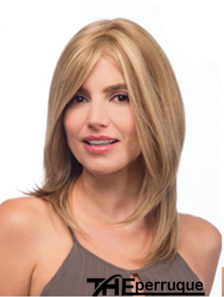 Perruque Blonde Cendrée Longue Monofilament Épaule Superposée
