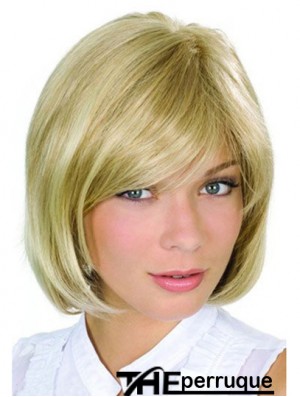 Longueur de menton Blonde de haute qualité 10 pouces Wavy Bob perruques