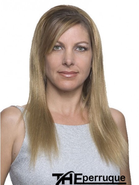 Perruques blondes droites 100% nouées à la main