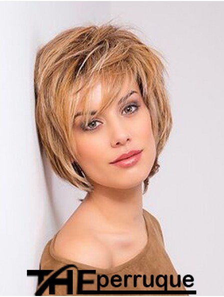Blonde Monofilament Droite Bobs 10 pouces Cuivre Cuivre Longueur Cheveux Humains Avant de Lacet Perruques