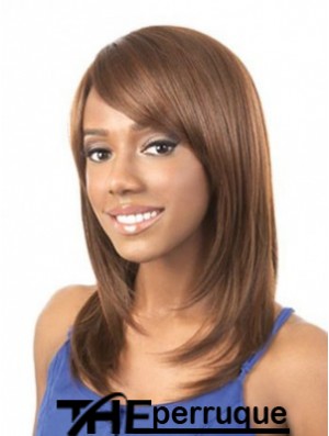 Perruques pour femme afro-américaine couleur marron longueur droite épaule style