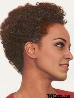 Indian Remy Capless Auburn en couches courtes perruques africaines bouclées