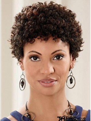 Perruque de cheveux africains avec dentelle pleine Remy Style Kinky humain