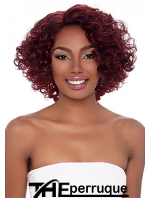 Perruques bouclées pour les femmes afro-américaines avec une couleur rouge style capless bouclé