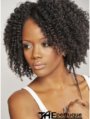 Perruques de cheveux humains afro-américains Longueur de menton brésilienne Style crépus