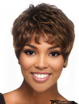 Boycuts Short Brown Wavy Good Petite Perruques