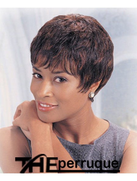 Indian Remy Boycus Short Wavy Auburn Black African Hair Low Cut