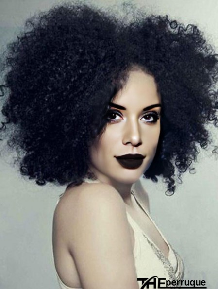 Perruques de cheveux humains Afro Kinky sans bonnet de longueur de menton humain Remy Lace Front