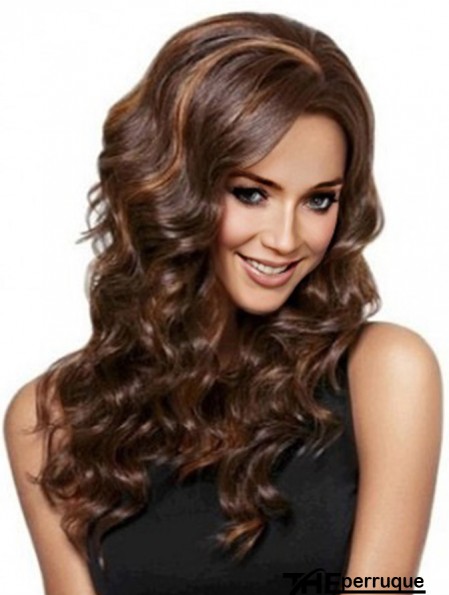Wavy With Bangs Lace Front Best 26 pouces Auburn longues perruques