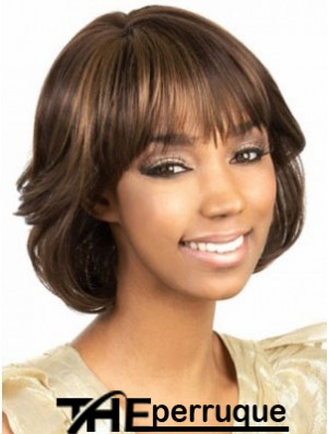 Longueur de menton brun ondulés Bobs Perruques afro-américaines incroyables