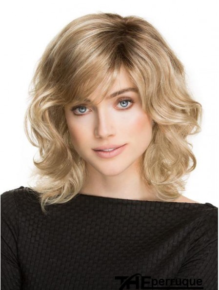 Perruques classiques avec longueur d'épaule synthétique couleur blonde