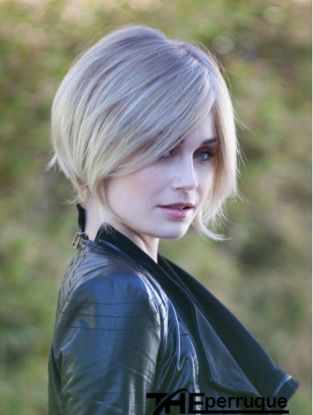 10  inchlongueur de menton Blonde perruques de mode droite Bob