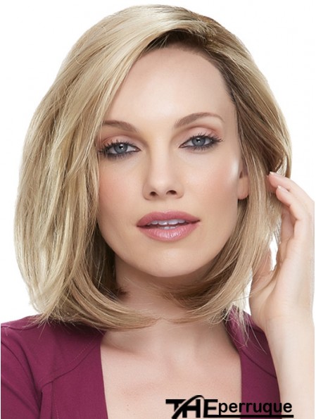 Longueur d'épaule droite Bobs Blonde Meilleures perruques 100% nouées à la main