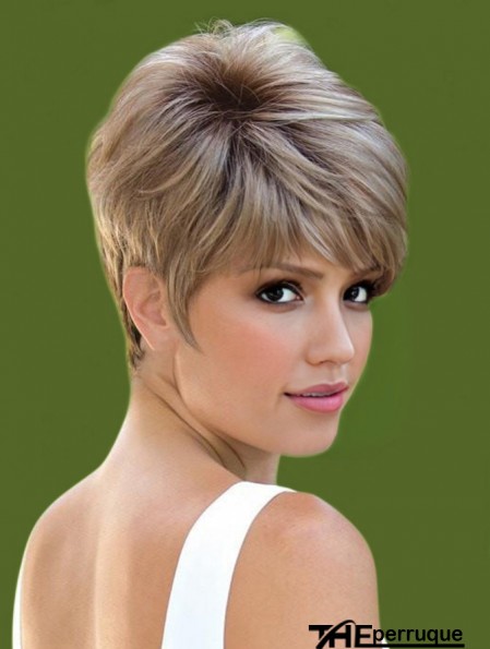 Monofilament 6 pouces ondulés Brown Boycuts perruques magasins