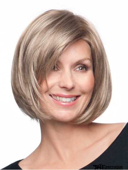 Perruques synthétiques en dentelle UK avec bobines monofilament coupe longueur du menton