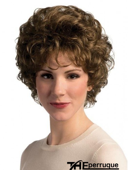 Avec Bangs Brown Wavy 8 pouces Basic Wig