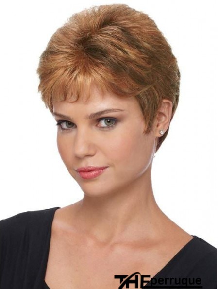Boycuts Brown Straight 4 pouces perruques capless pour femmes