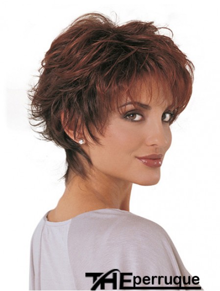 Perruques de mode synthétiques Coupe classique Longueur courte Couleur Auburn
