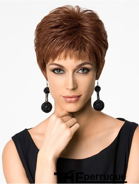Coiffures 4 pouces droite Auburn Boycuts perruques courtes