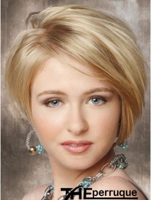 Perruques synthétiques avant de lacet pas cher longueur de menton Bobs coupe couleur blonde