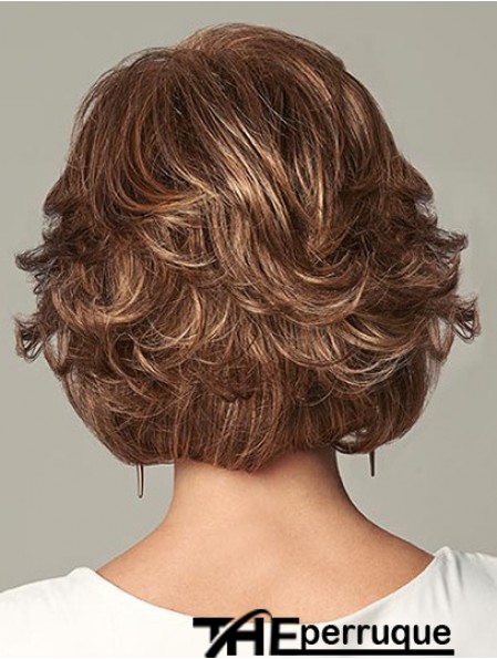 Flexibilité Auburn Chin Longueur Layered Wavy Glueless Lace Front Perruques